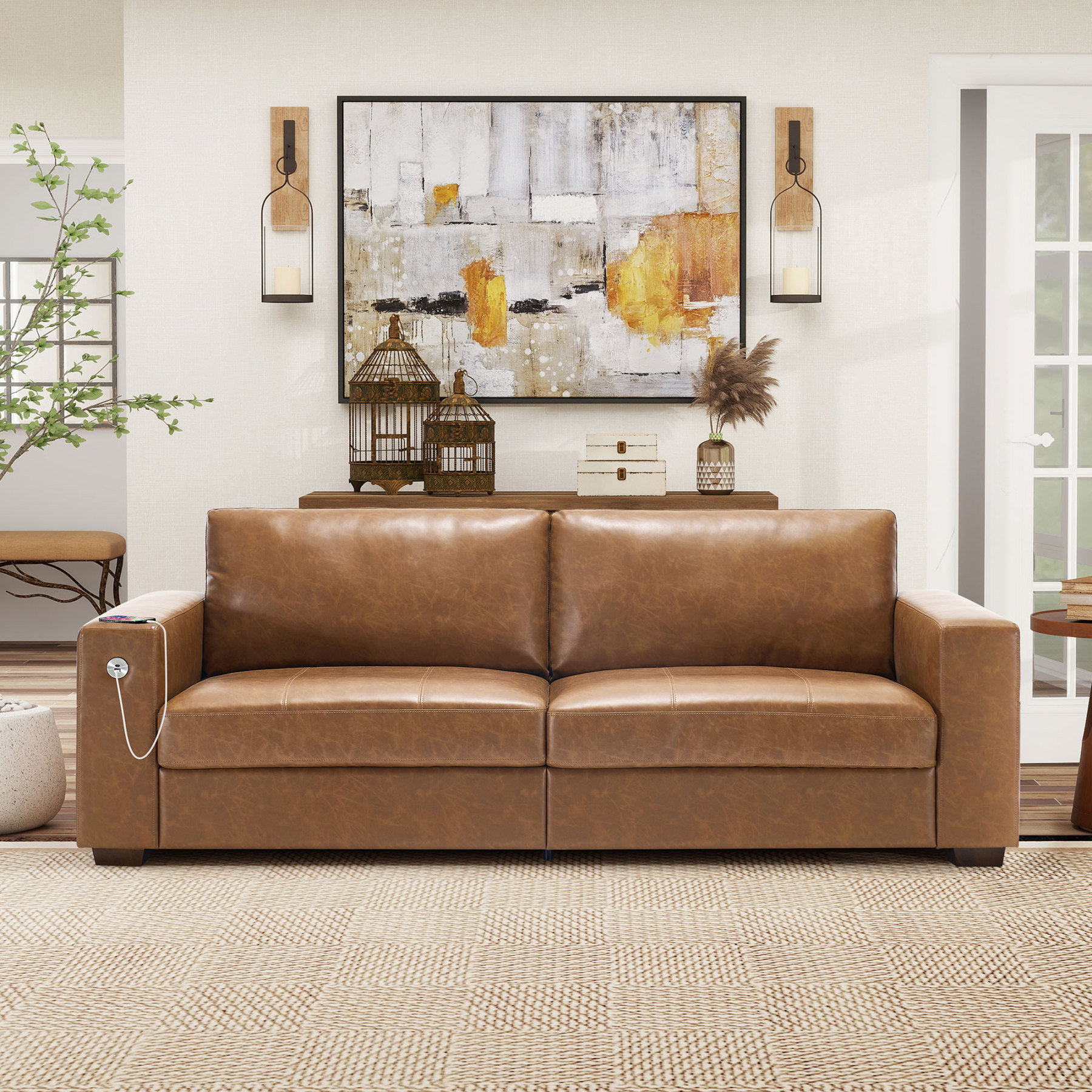 Classic 70" & 89" Modern Sofa with USB Charging