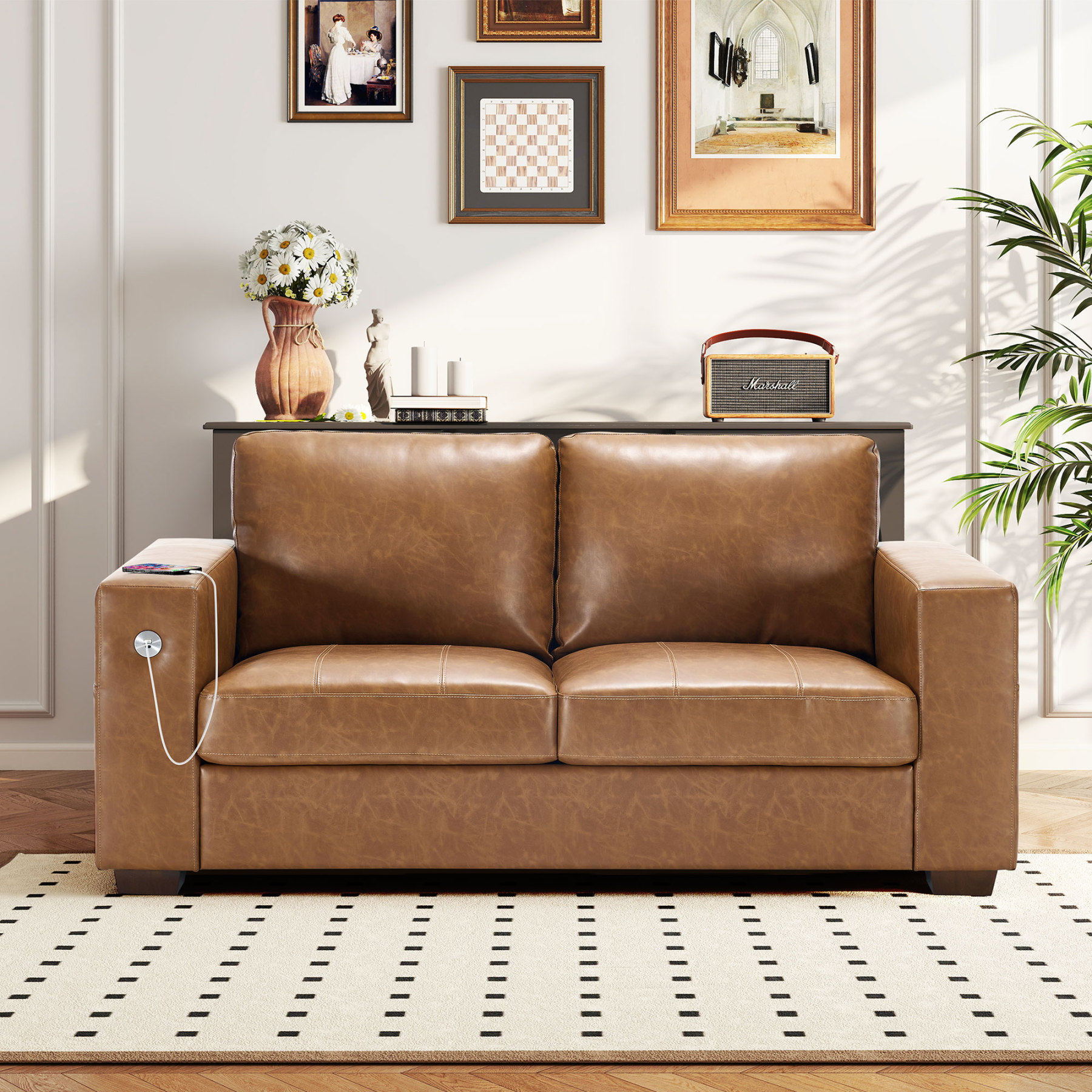 Classic 70" & 89" Modern Sofa with USB Charging
