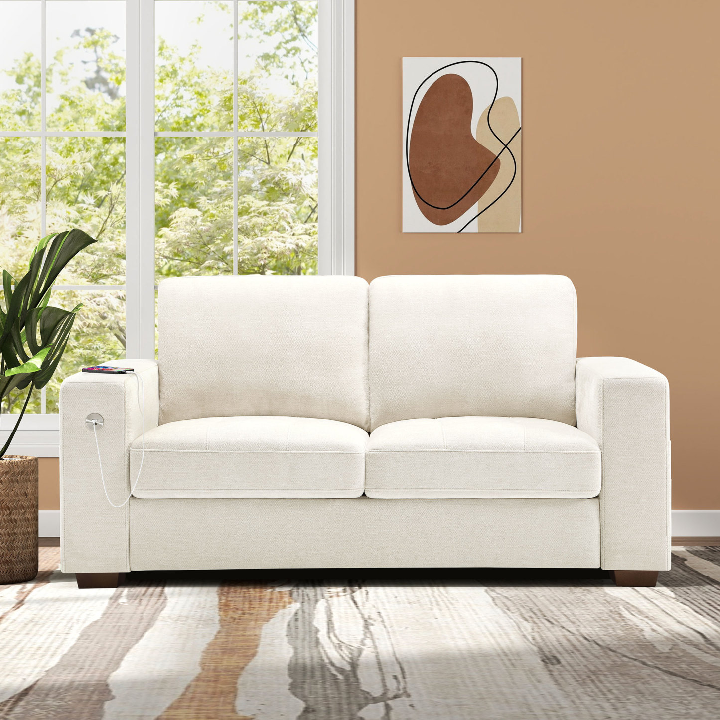 Small Apartment Size Sofas | USB Ports, Storage, Premium Fabric
