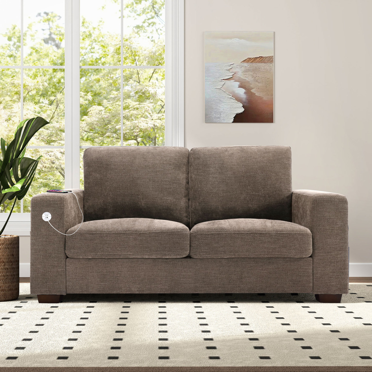 Classic 70" & 89" Modern Sofa with USB Charging