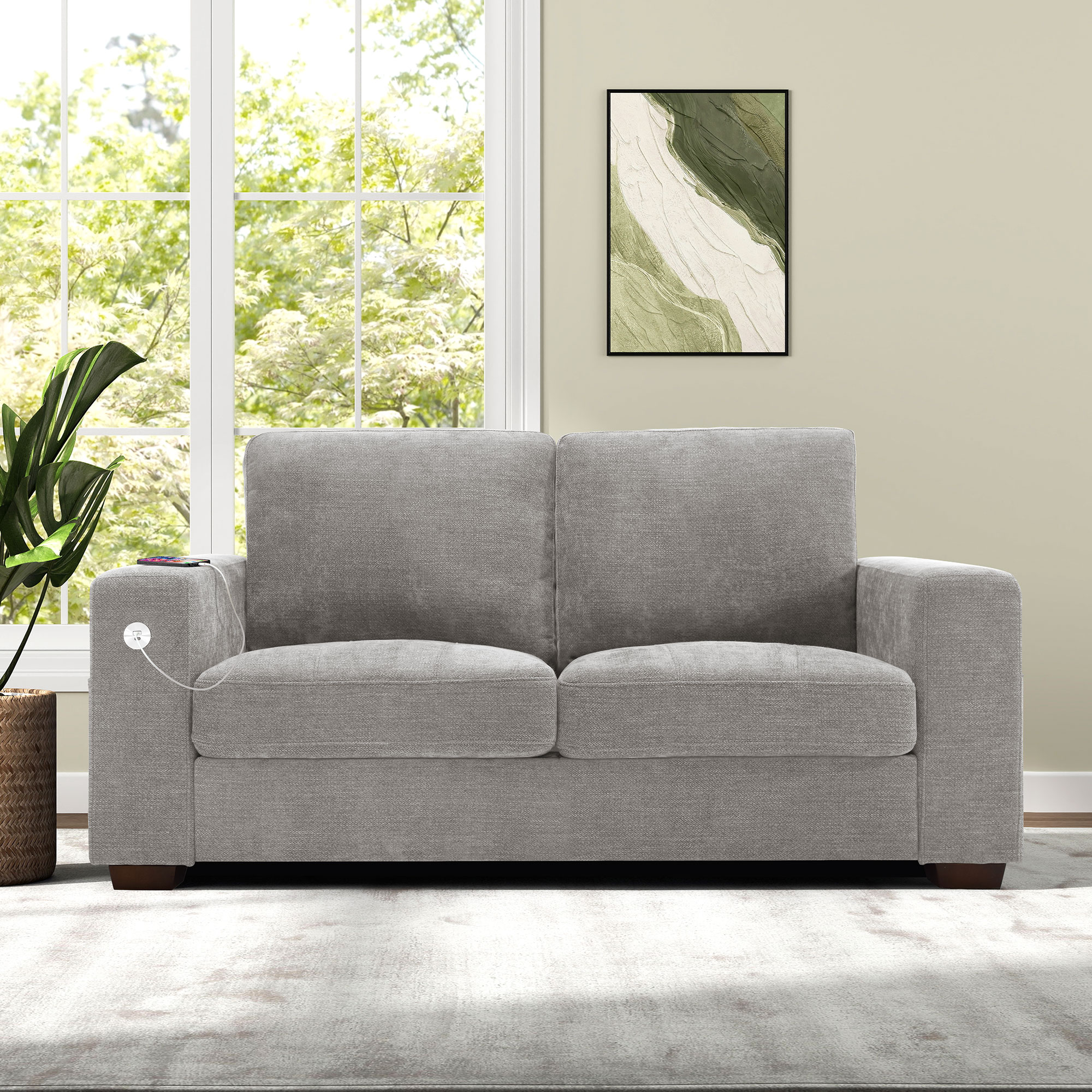 Classic 70" & 89" Modern Sofa with USB Charging 