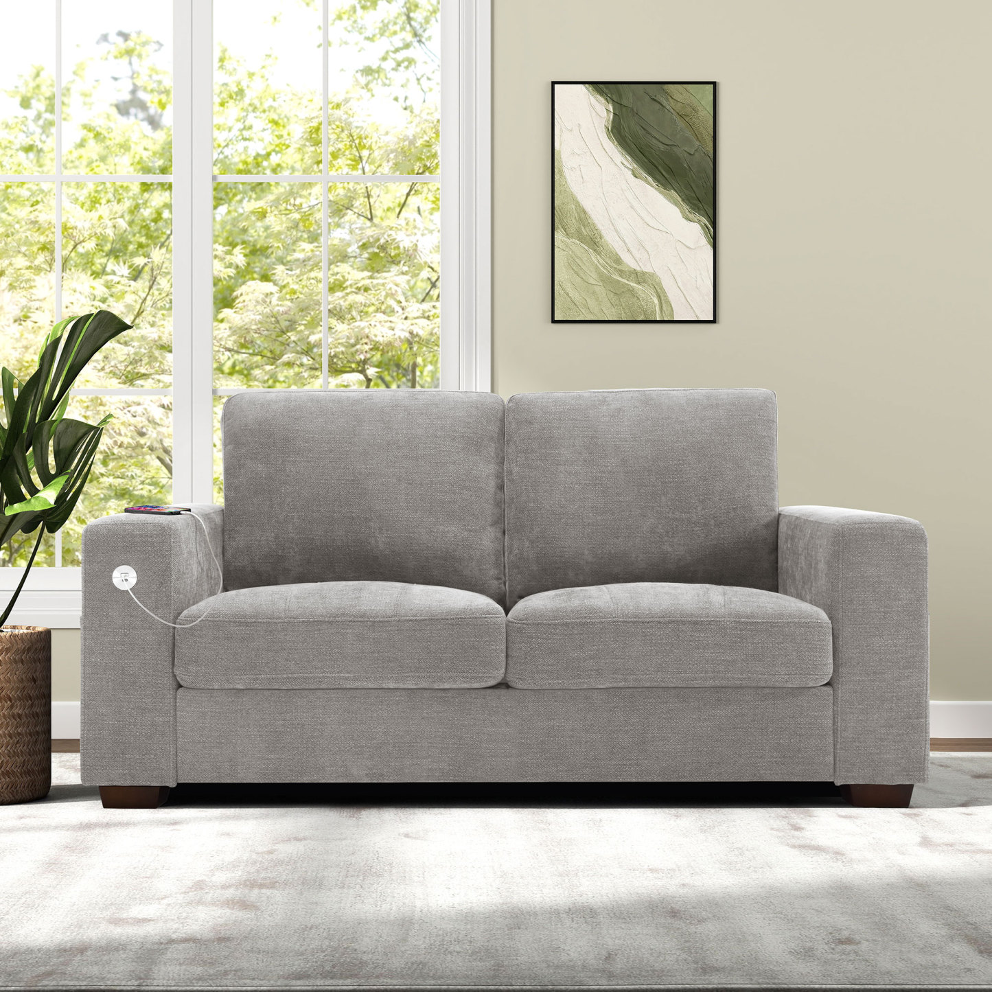 Classic 70" & 89" Modern Sofa with USB Charging