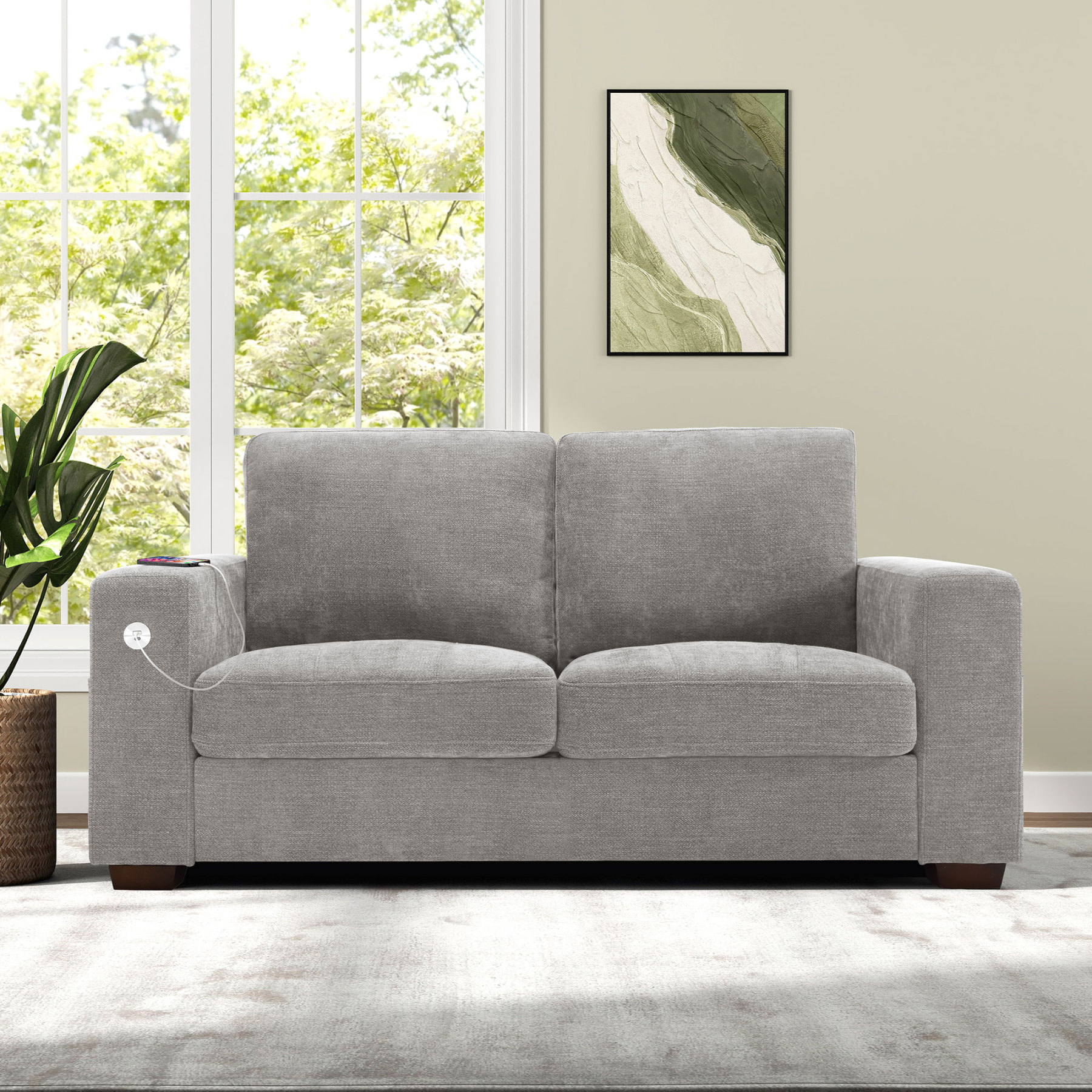 Classic 70" & 89" Modern Sofa with USB Charging