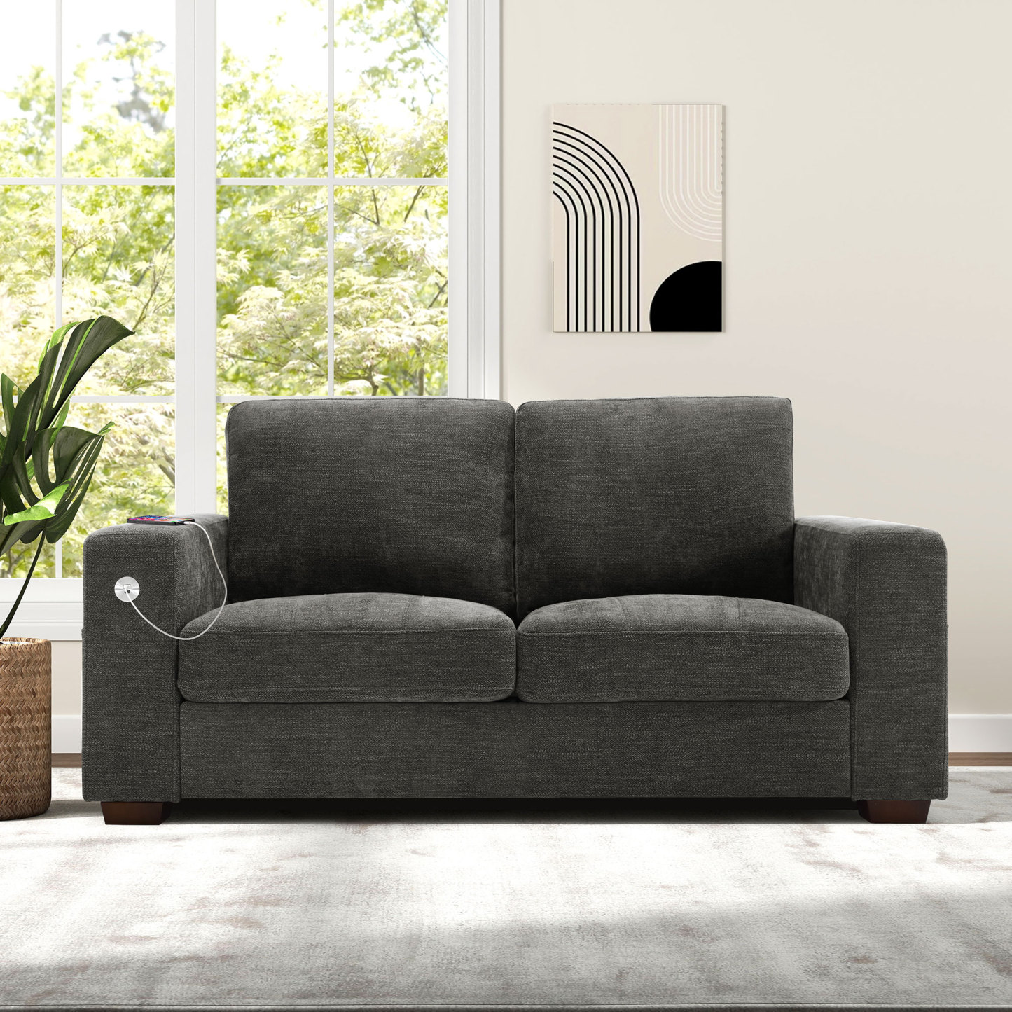 Classic 70" & 89" Modern Sofa with USB Charging