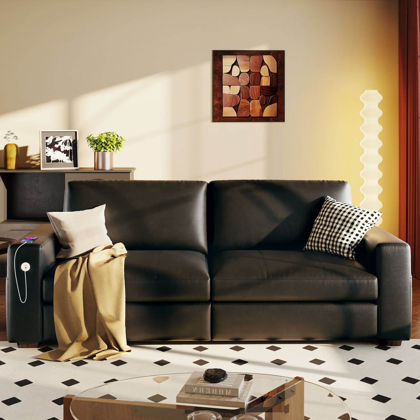 Classic 70" & 89" Modern Sofa with USB Charging