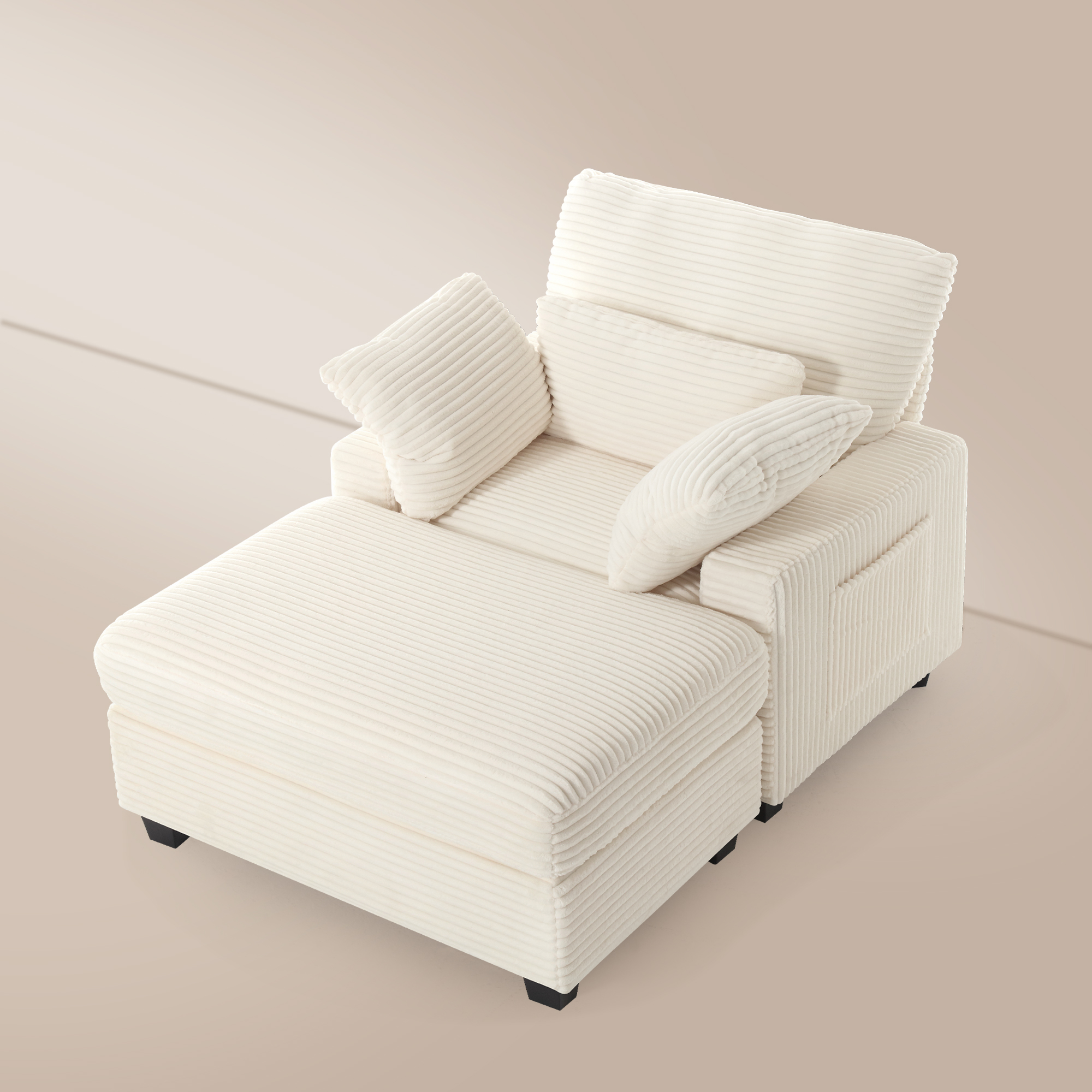 LuxeLounger 57.52 " Single Chair With Ottoman