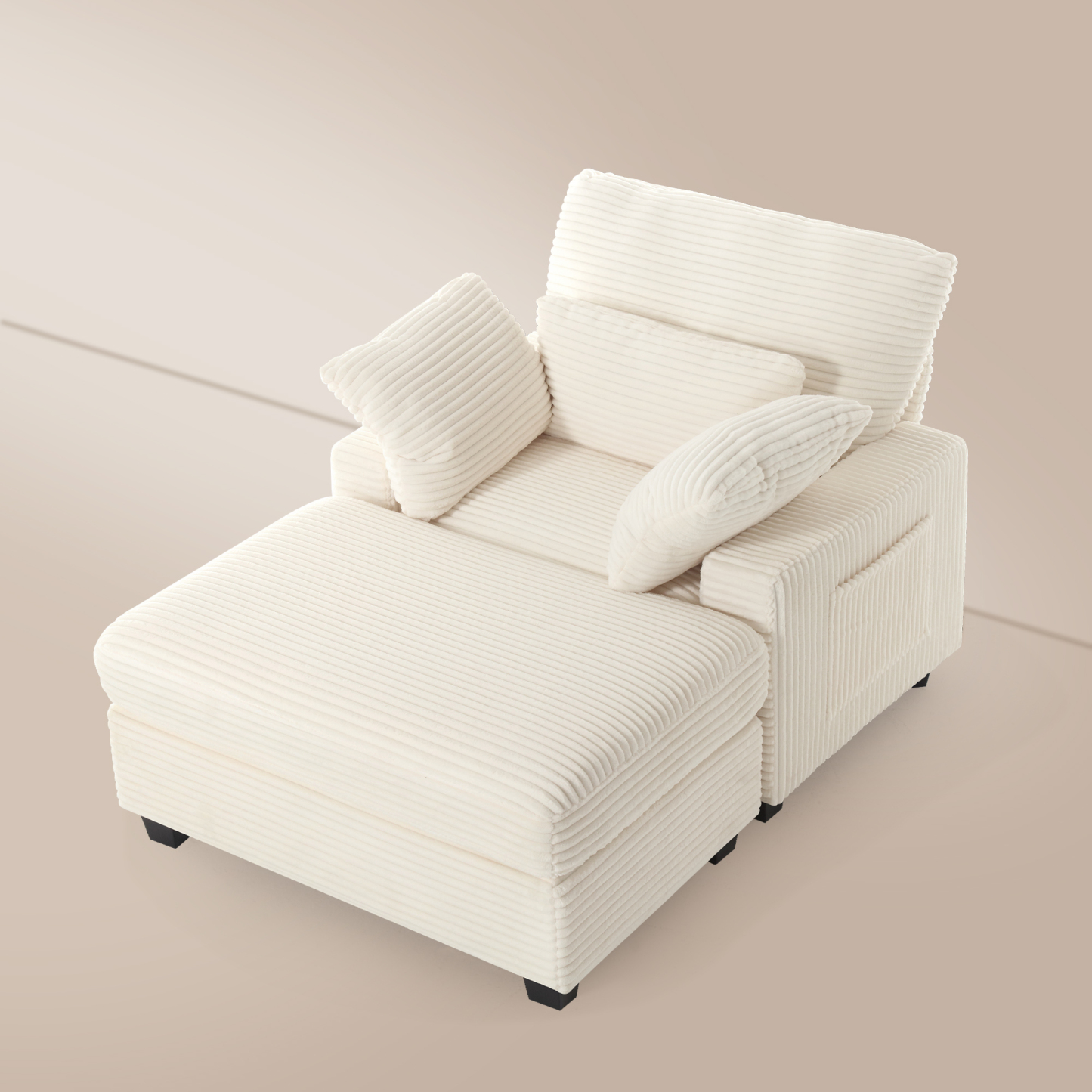 LuxeLounger 57.52 " Single Chair With Ottoman