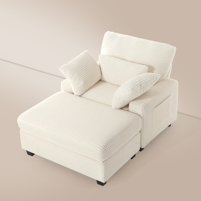 LuxeLounger 57.52 " Single Chair With Ottoman