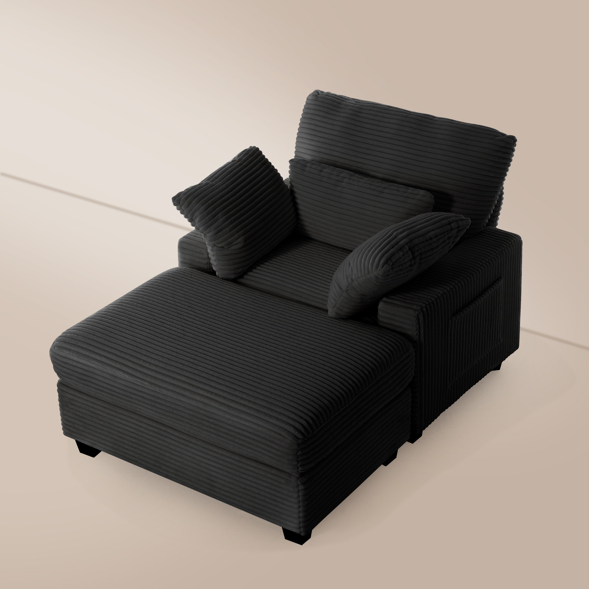 LuxeLounger 57.52 " Single Chair With Ottoman