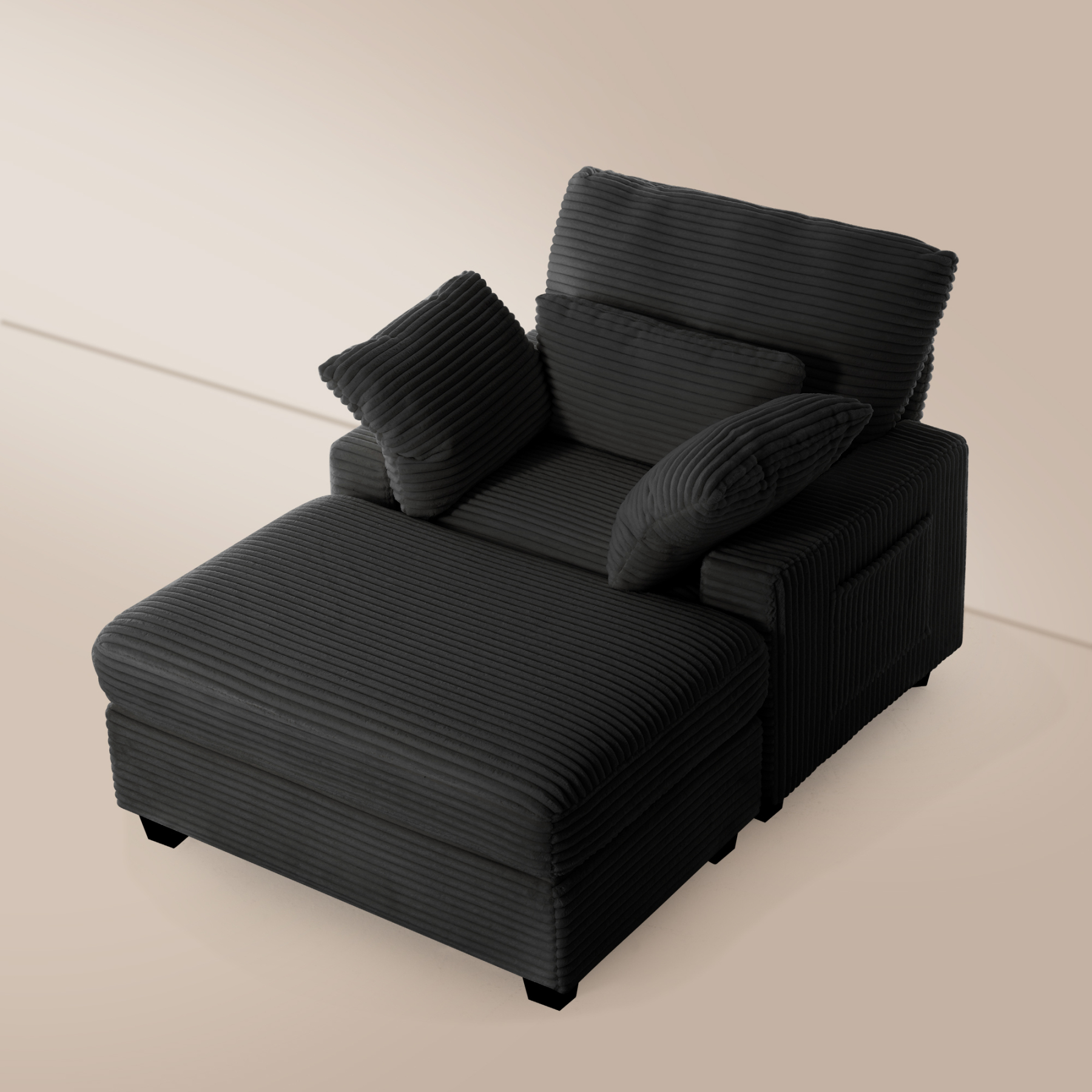 LuxeLounger 57.52 " Single Chair With Ottoman