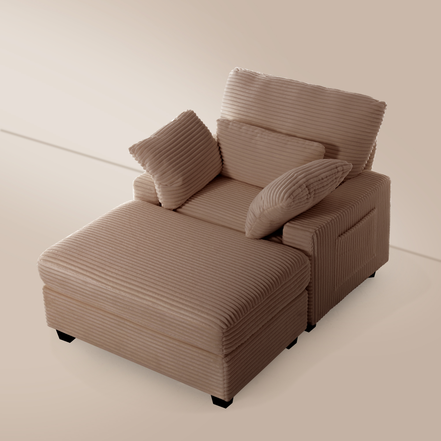 LuxeLounger 57.52 " Single Chair With Ottoman