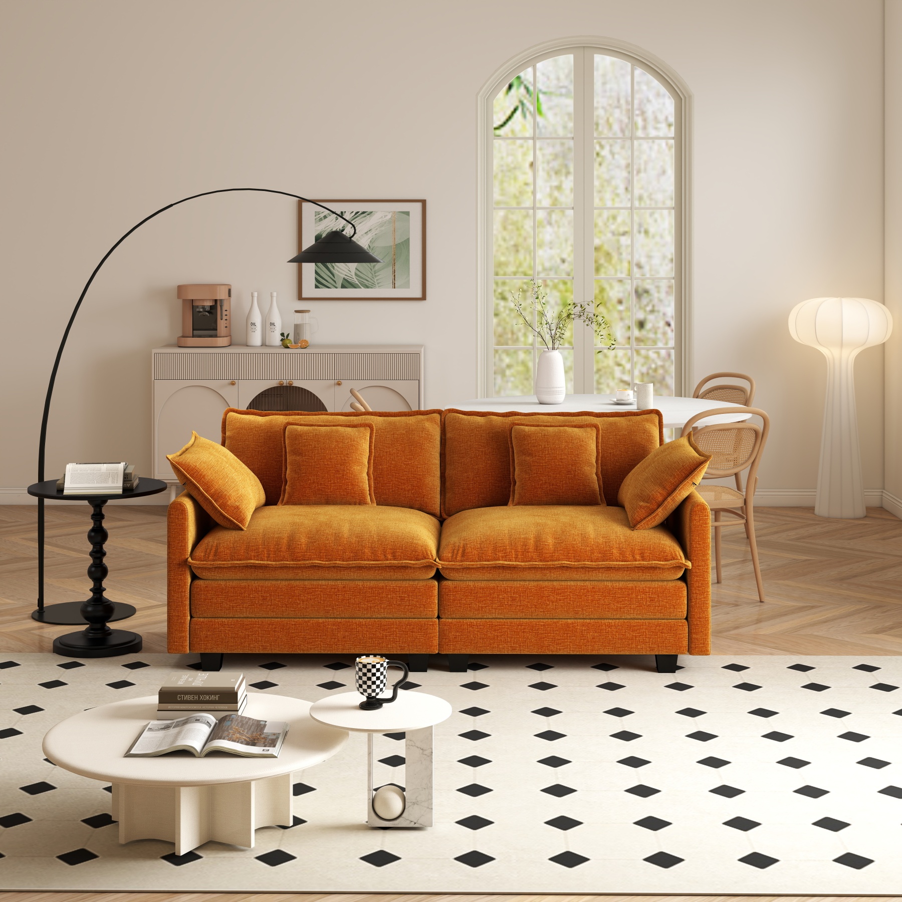 Cloudy 149.2'' Luxury Thickened Cushion Sectional Sofa