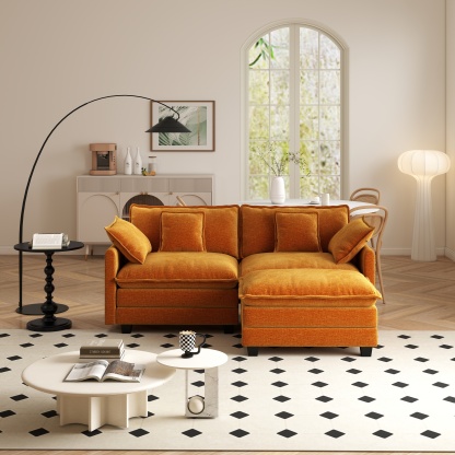 Cloudy 149.2'' Luxury Thickened Cushion Sectional Sofa