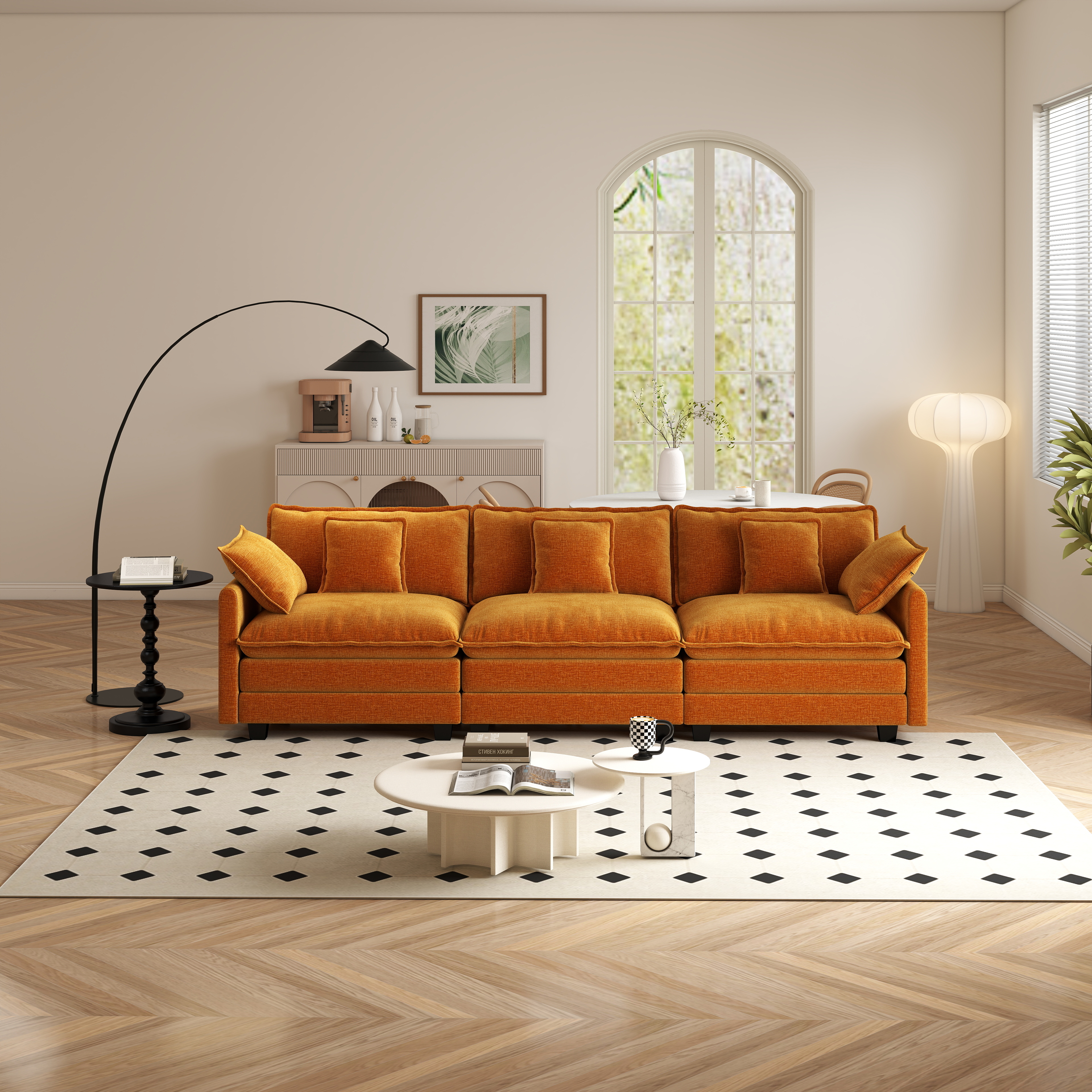 Cloudy 149.2'' Luxury Thickened Cushion Sectional Sofa