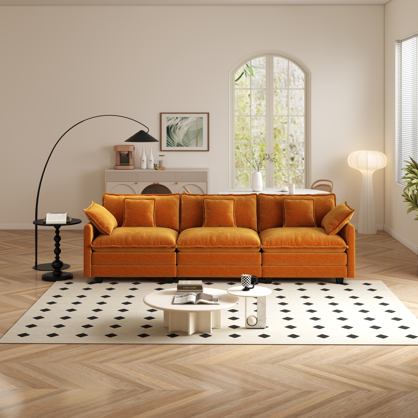 Cloudy 149.2'' Luxury Thickened Cushion Sectional Sofa