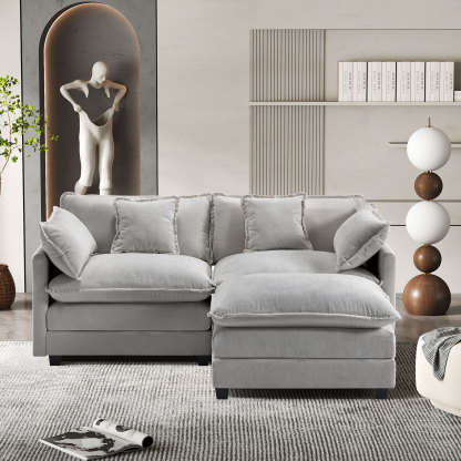 Cloudy 149.2'' Luxury Thickened Cushion Sectional Sofa