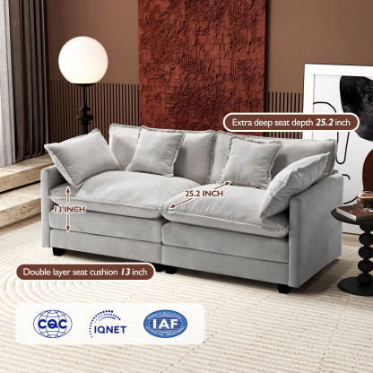 Cloudy 149.2'' Luxury Thickened Cushion Sectional Sofa