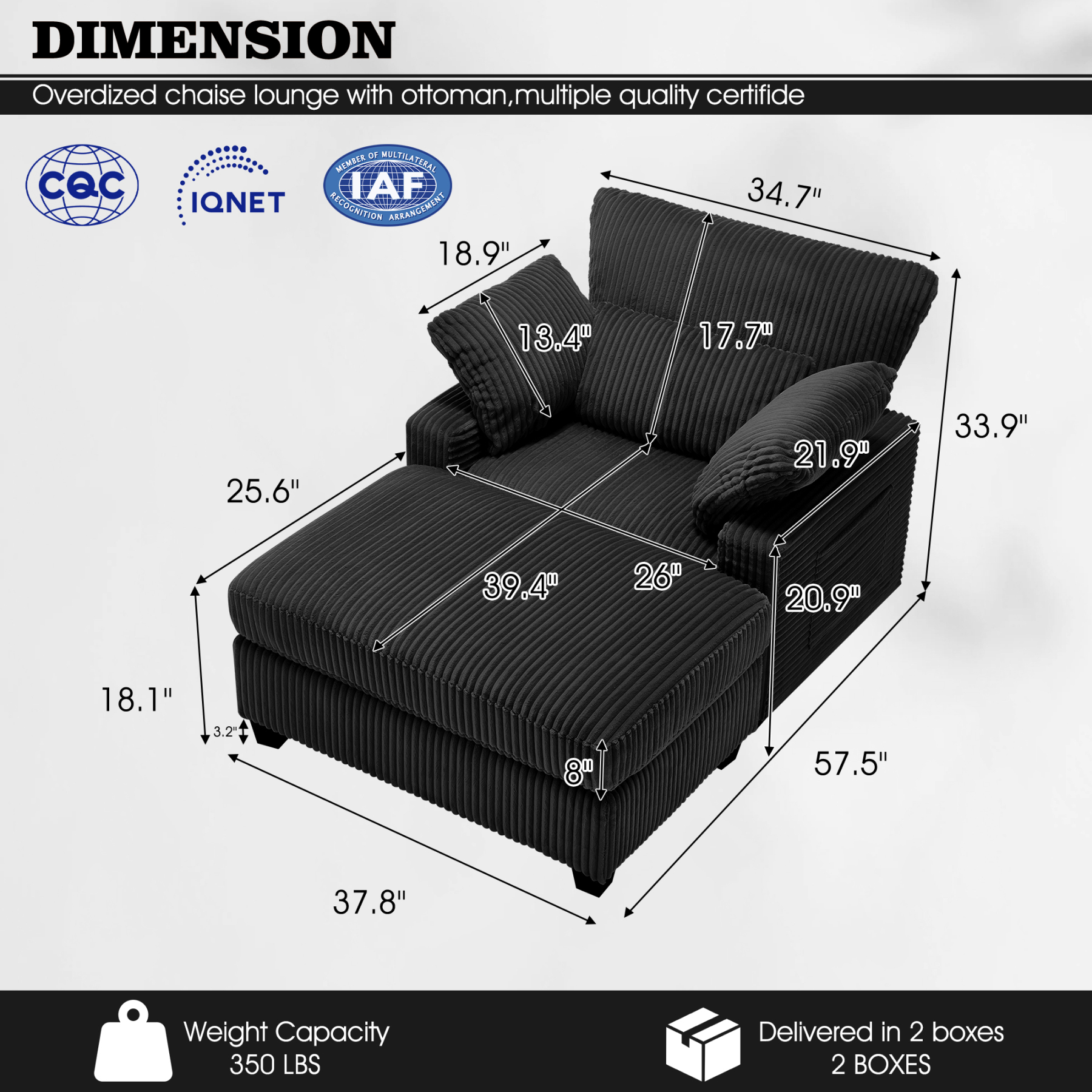 LuxeLounger 57.52 " Single Chair With Ottoman