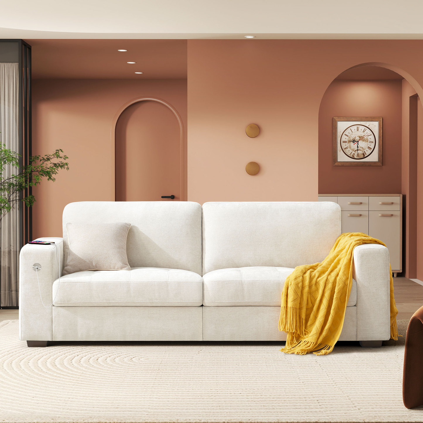 Classic 70" & 89" Modern Sofa with USB Charging