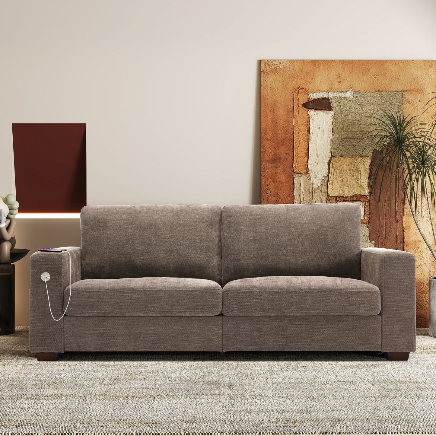 Classic 70" & 89" Modern Sofa with USB Charging