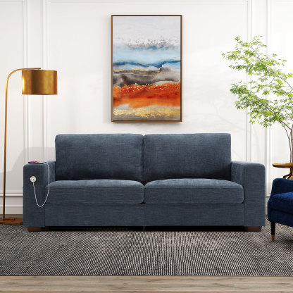 Classic 70" & 89" Modern Sofa with USB Charging 