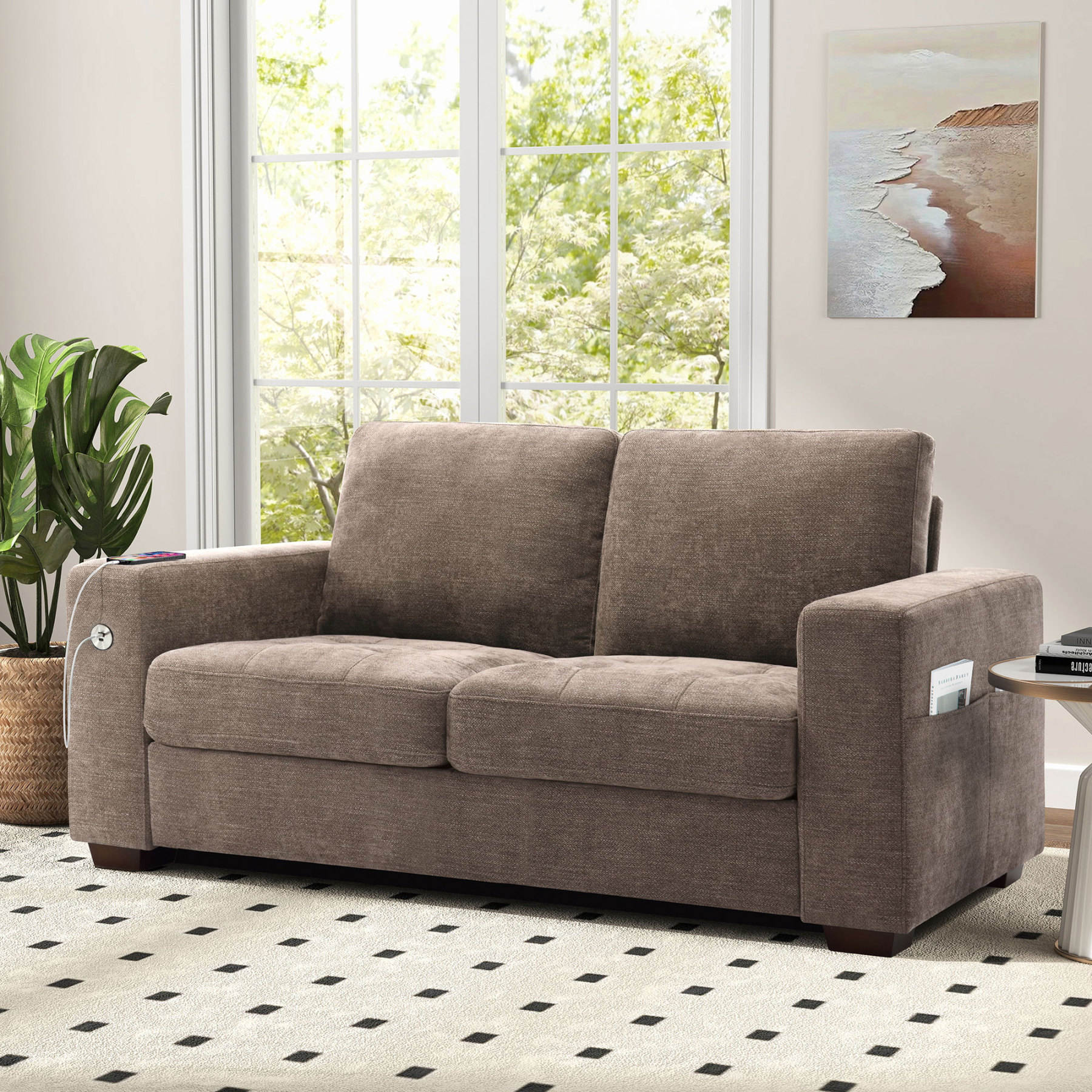 Classic 70" & 89" Modern Sofa with USB Charging
