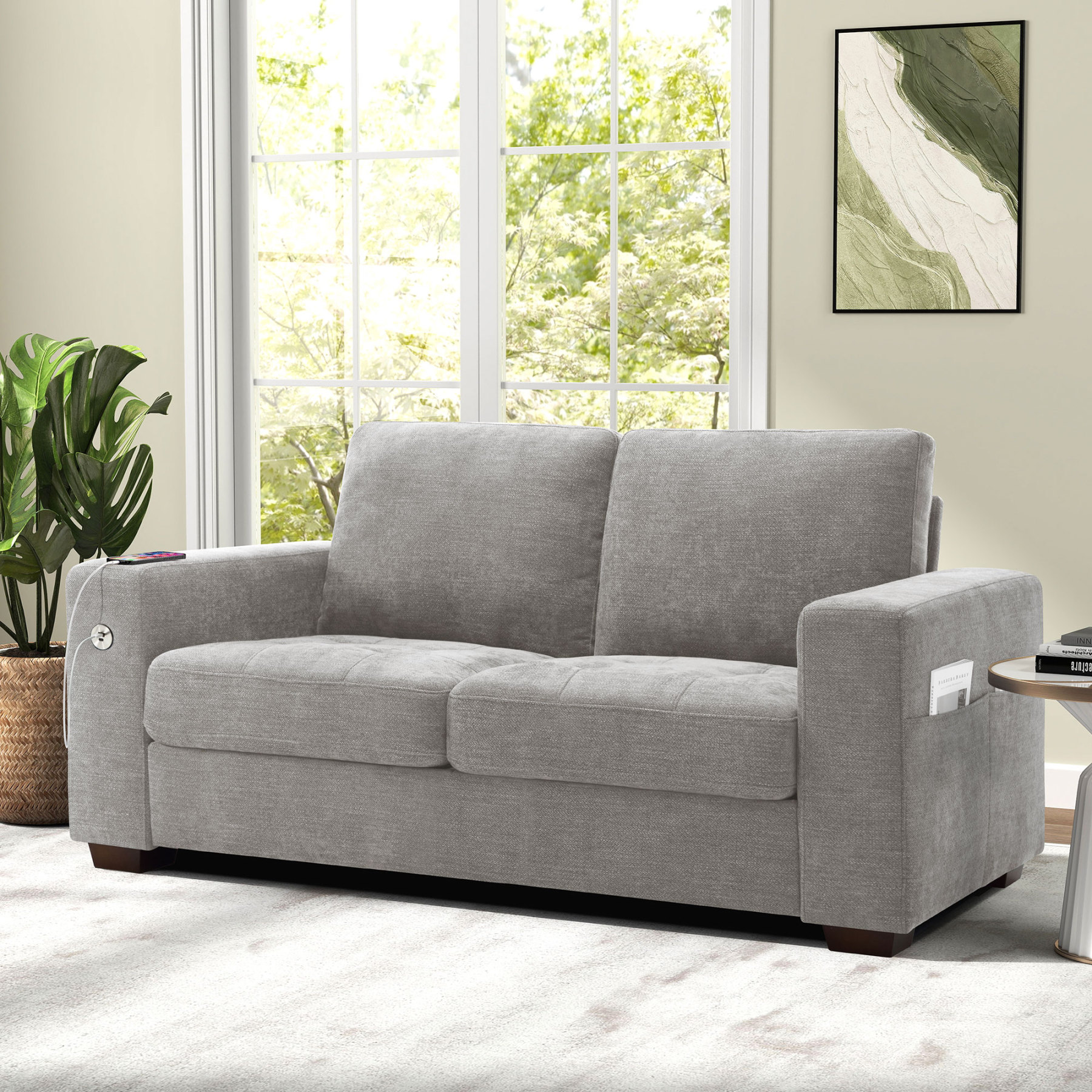 Classic 70" & 89" Modern Sofa with USB Charging
