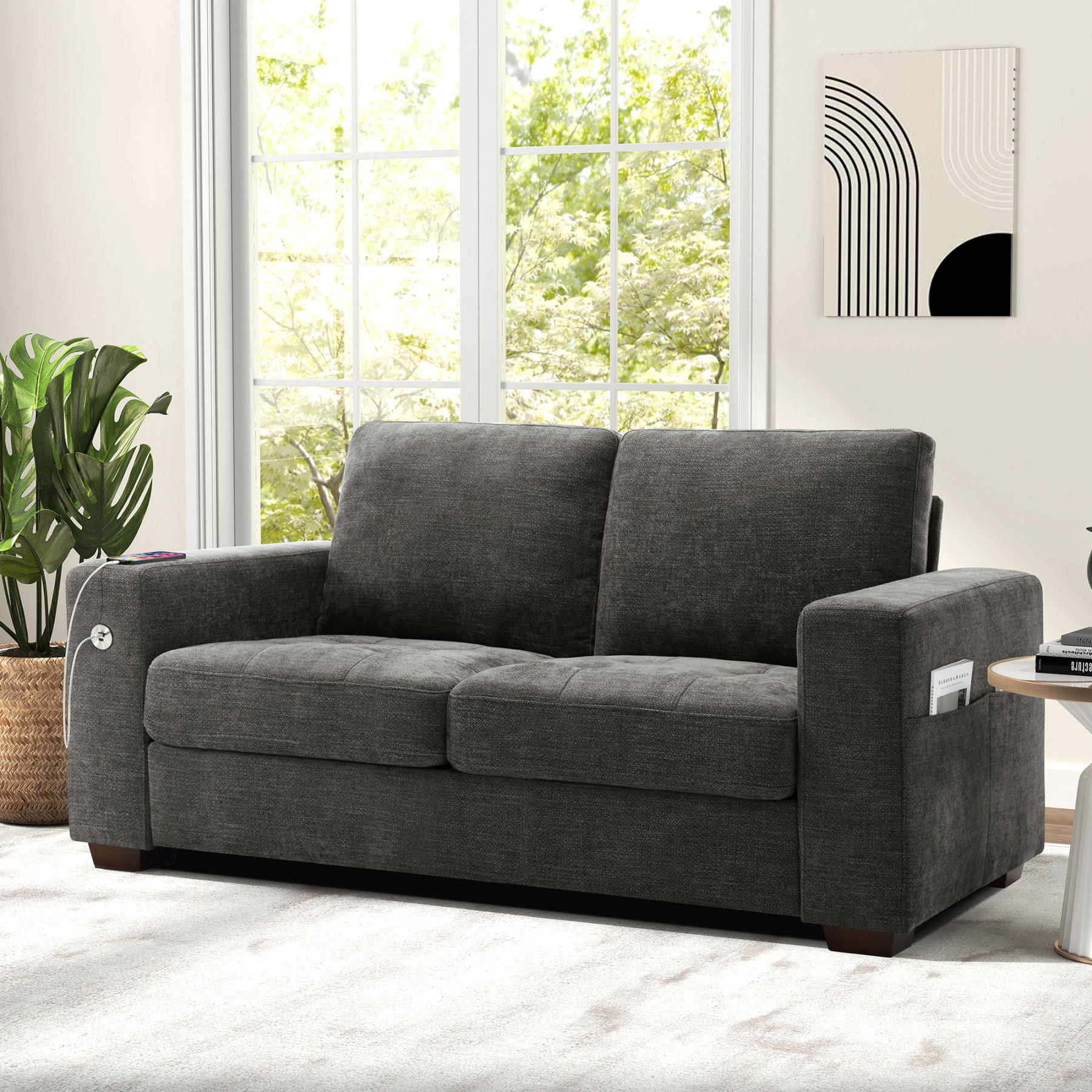 Classic 70" & 89" Modern Sofa with USB Charging