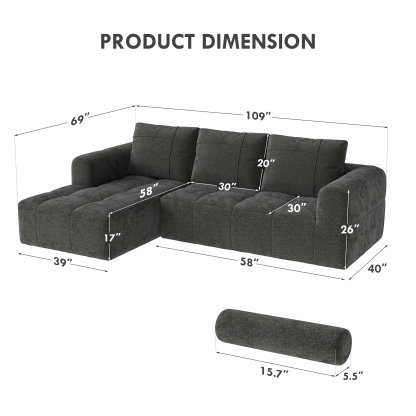 InstantCloud 109’‘ Sofa with Chaise
