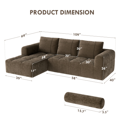 InstantCloud 109’‘ Sofa with Chaise