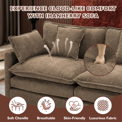 Cloudy 149.2'' Luxury Thickened Cushion Sectional Sofa