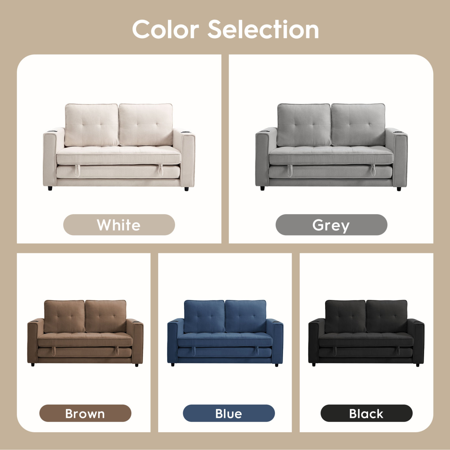 2 in 1 Convertible Sleeper Sofa Bed