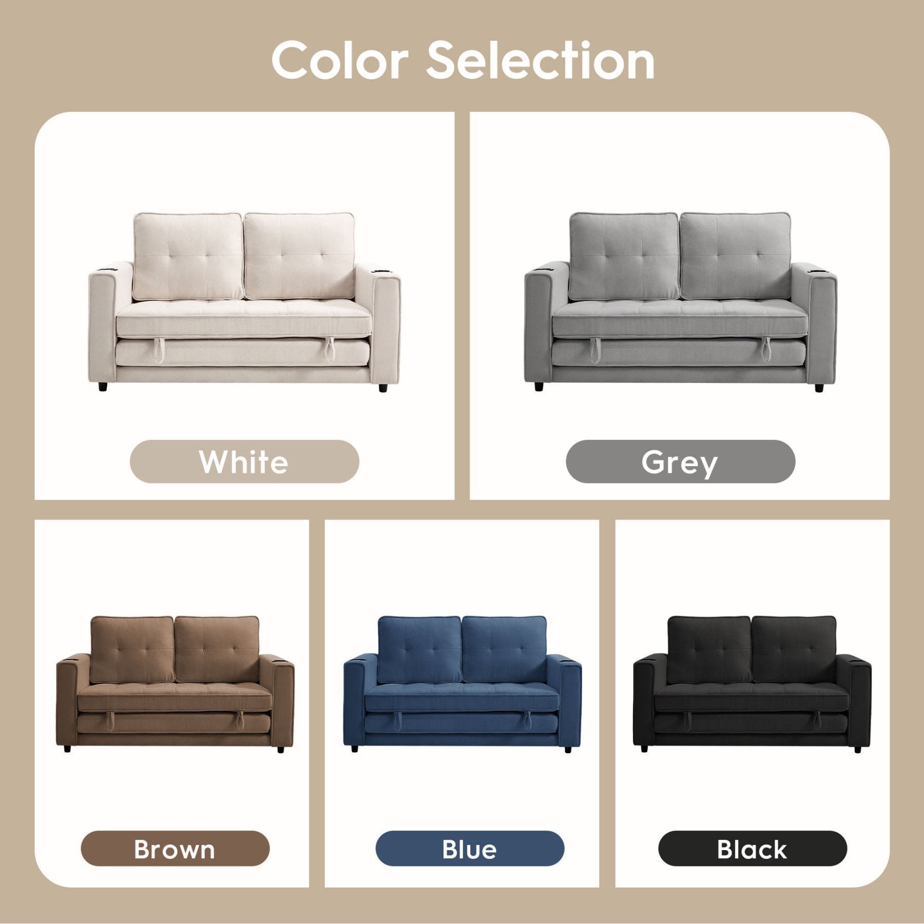 2 in 1 Convertible Sleeper Sofa Bed