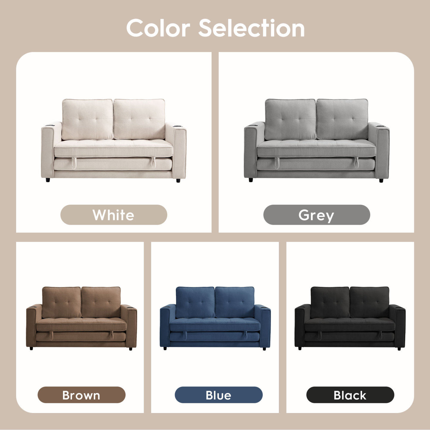 2 in 1 Convertible Sleeper Sofa Bed