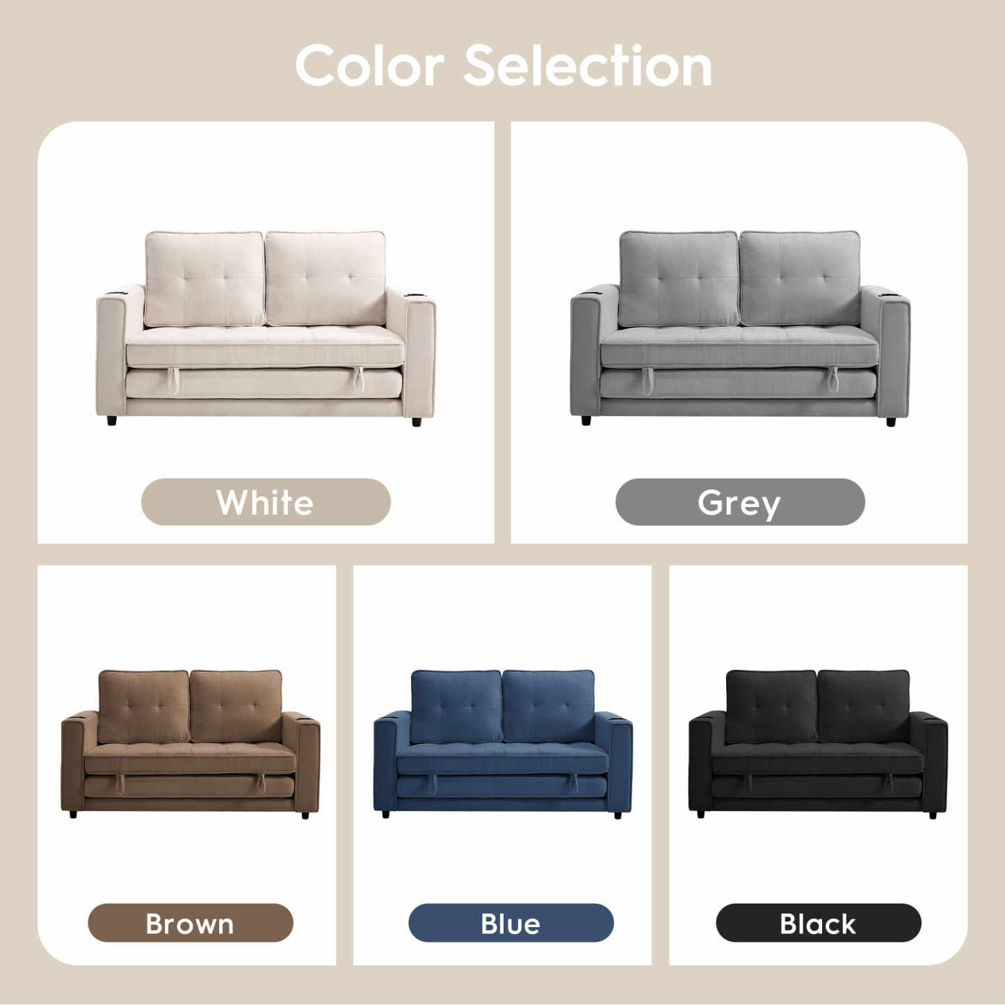 2 in 1 Convertible Sleeper Sofa Bed