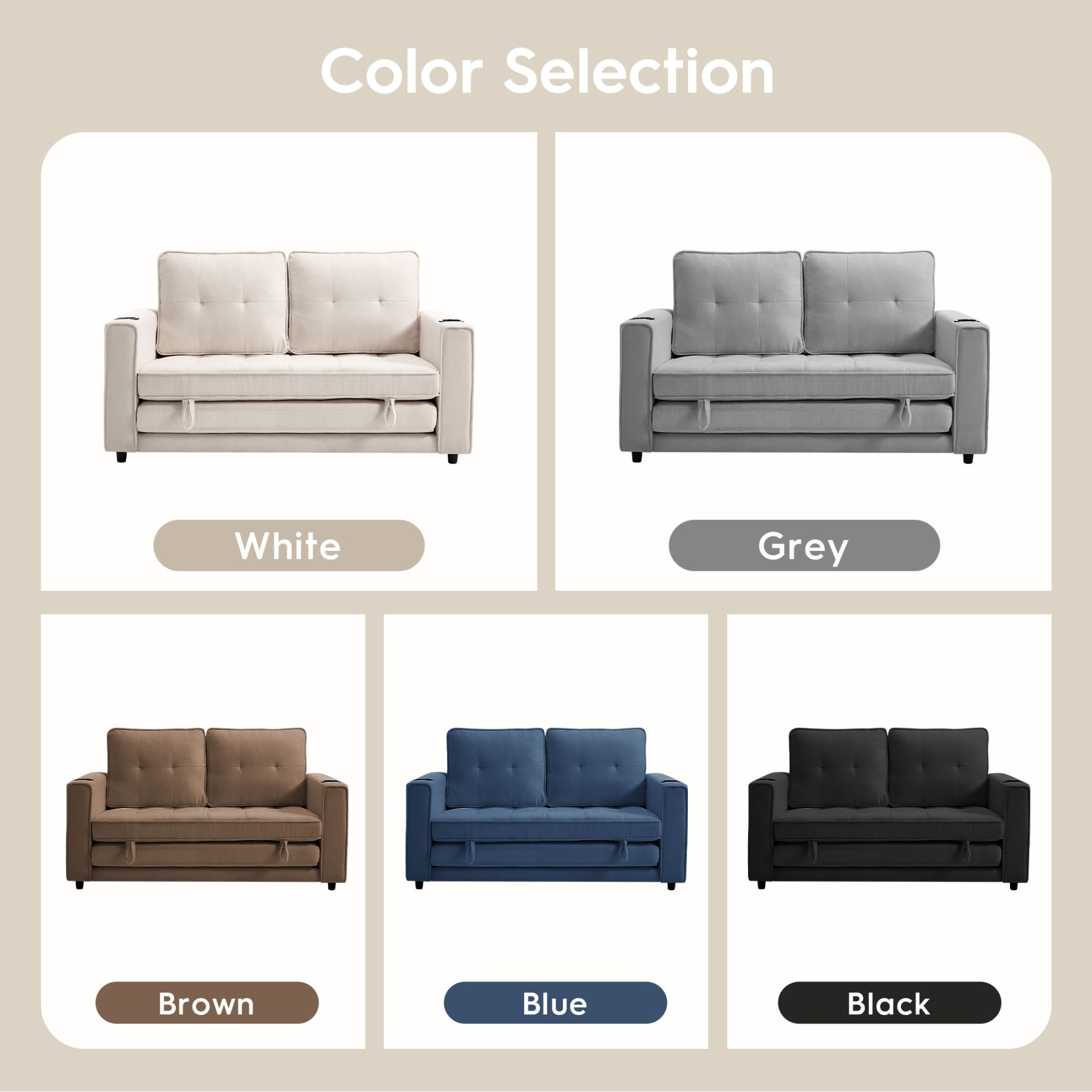 2 in 1 Convertible Sleeper Sofa Bed