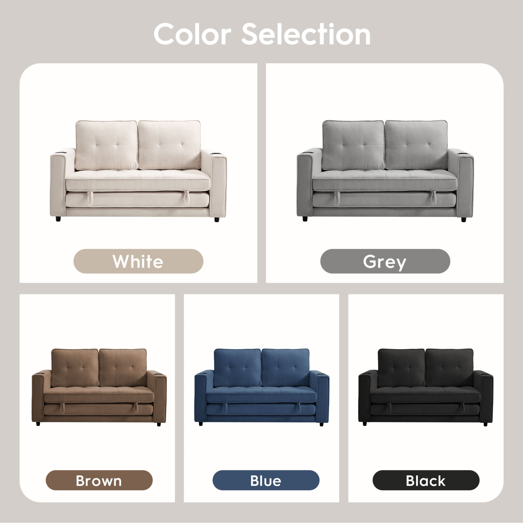 2 in 1 Convertible Sleeper Sofa Bed