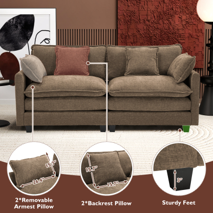 Cloudy 149.2'' Luxury Thickened Cushion Sectional Sofa