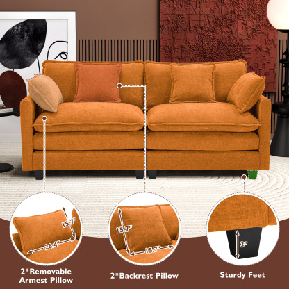 Cloudy 149.2'' Luxury Thickened Cushion Sectional Sofa
