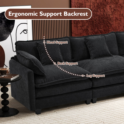 Cloudy 149.2'' Luxury Thickened Cushion Sectional Sofa