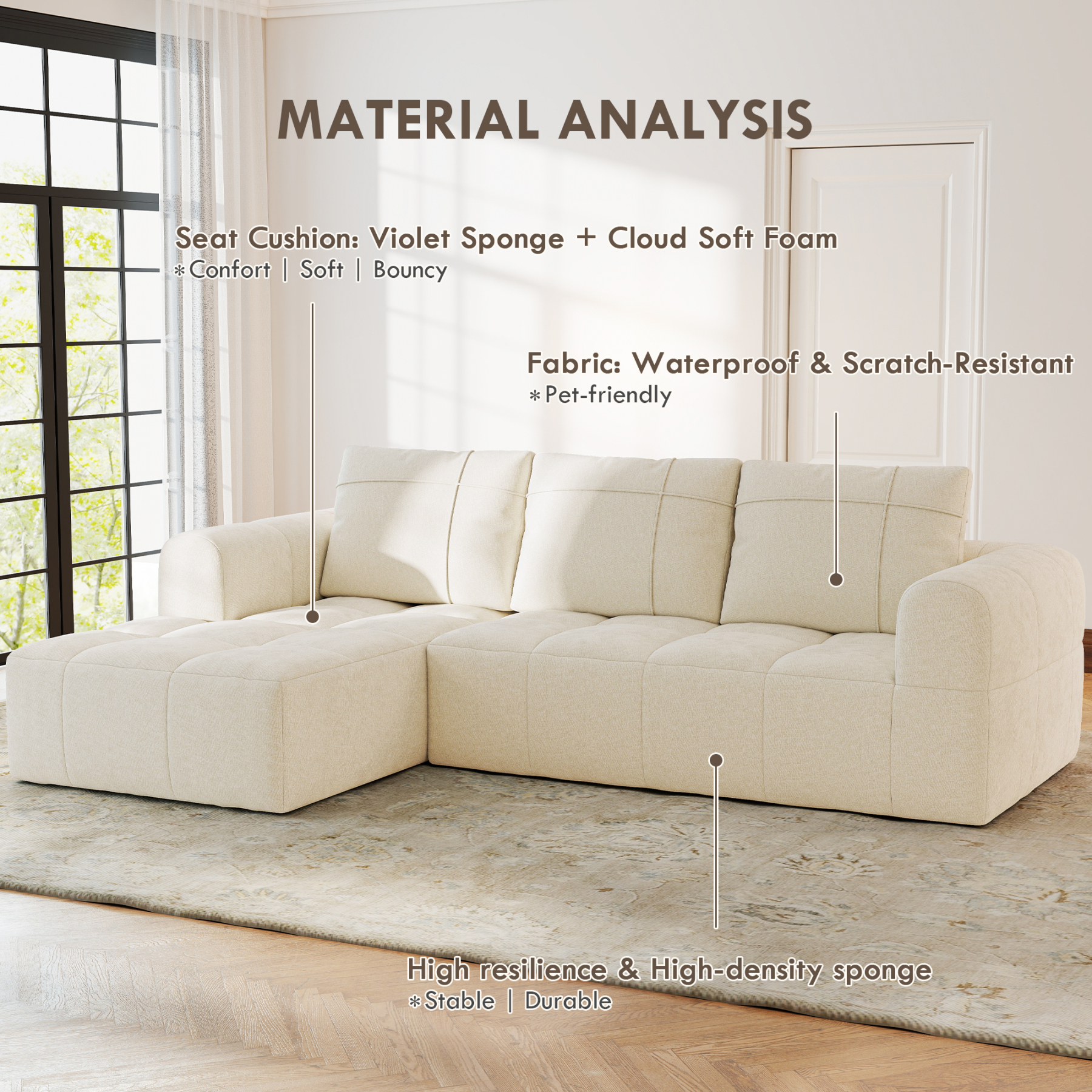 InstantCloud 109’‘ Sofa with Chaise