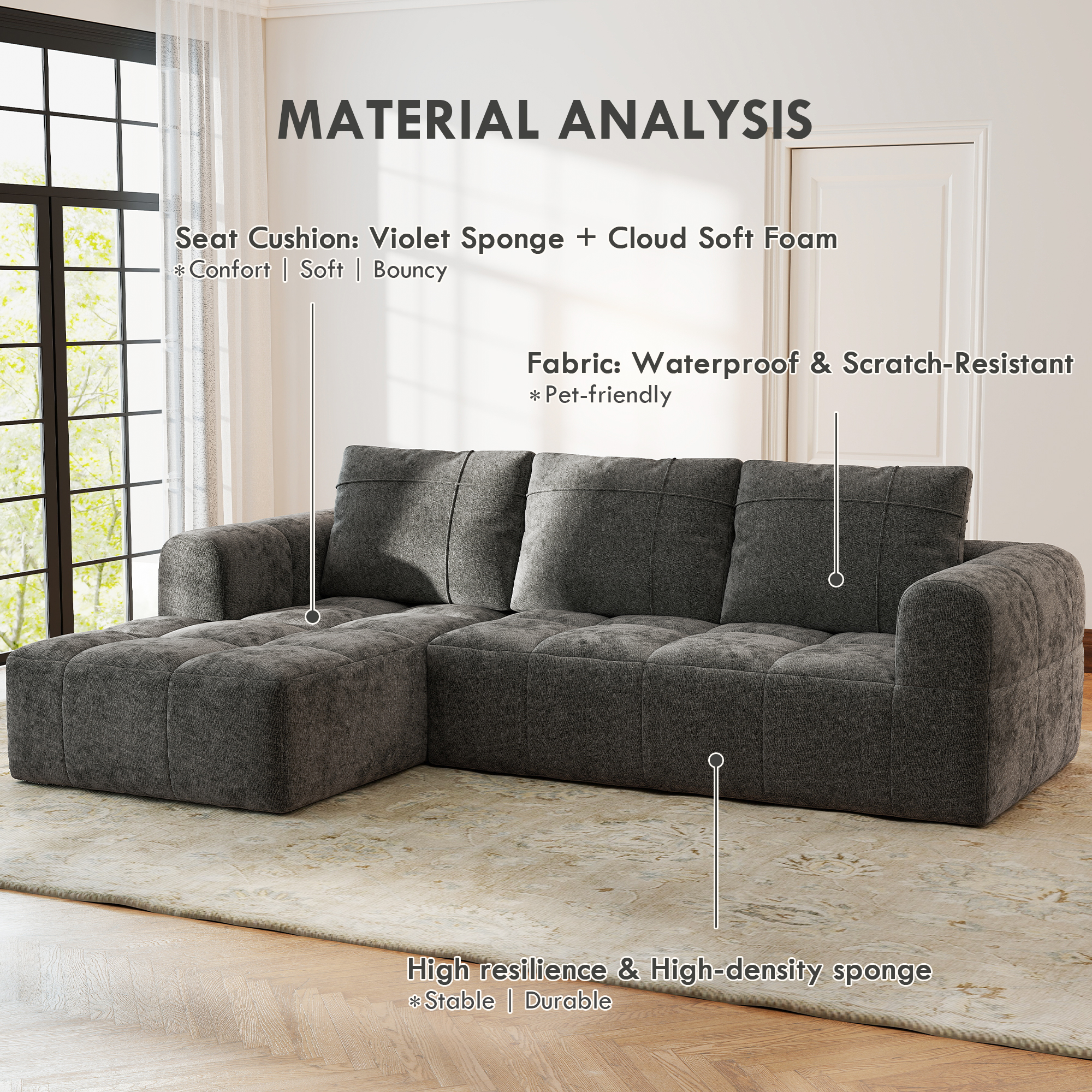 InstantCloud 109’‘ Sofa with Chaise