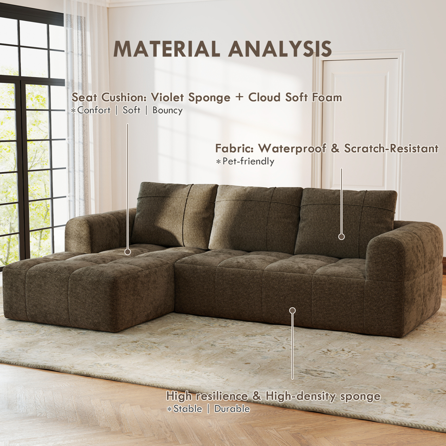 InstantCloud 109’‘ Sofa with Chaise