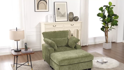LuxeLounger 57.52 " Single Chair With Ottoman