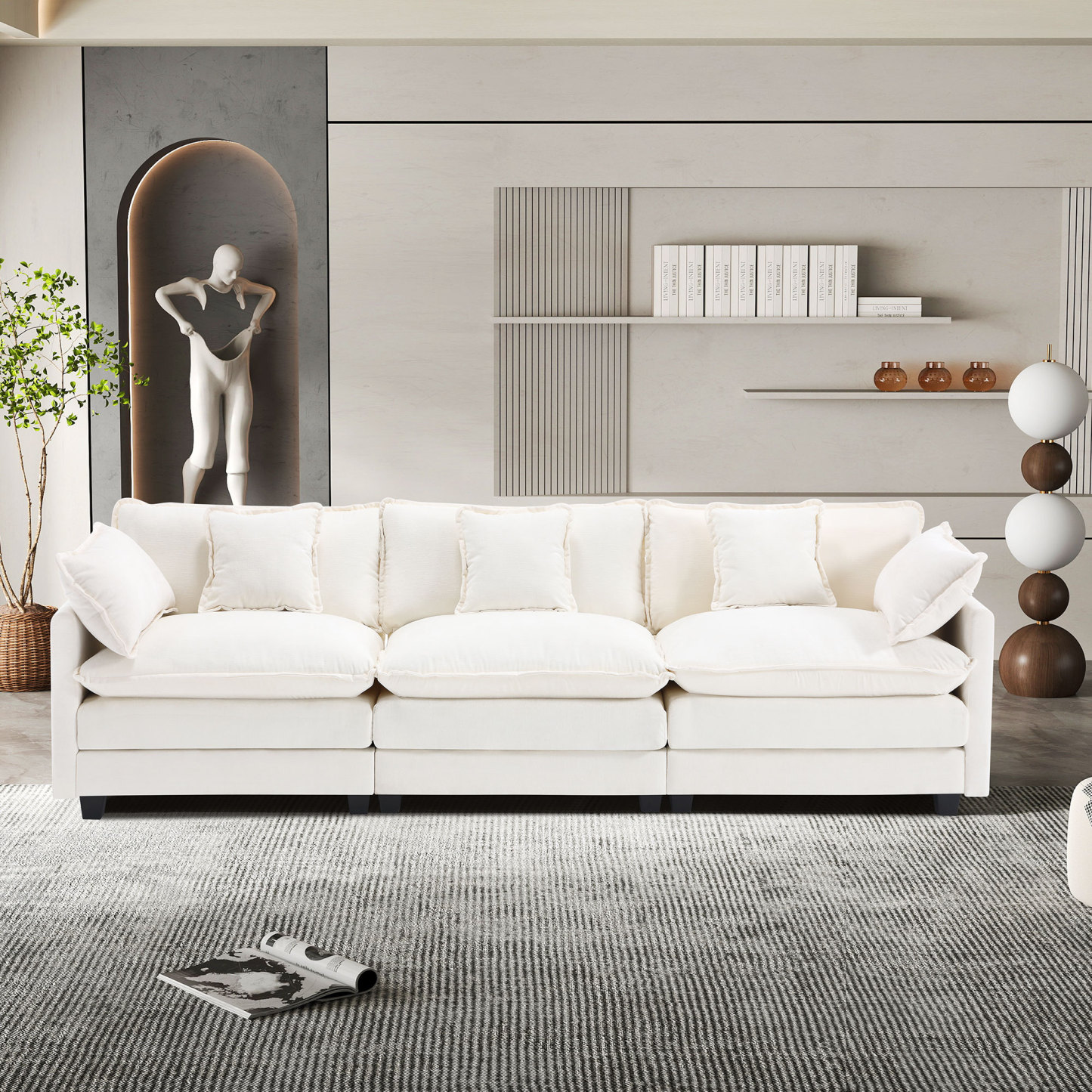 Cloudy 149.2'' Luxury Thickened Cushion Sectional Sofa