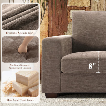 Classic 70" & 89" Modern Sofa with USB Charging 