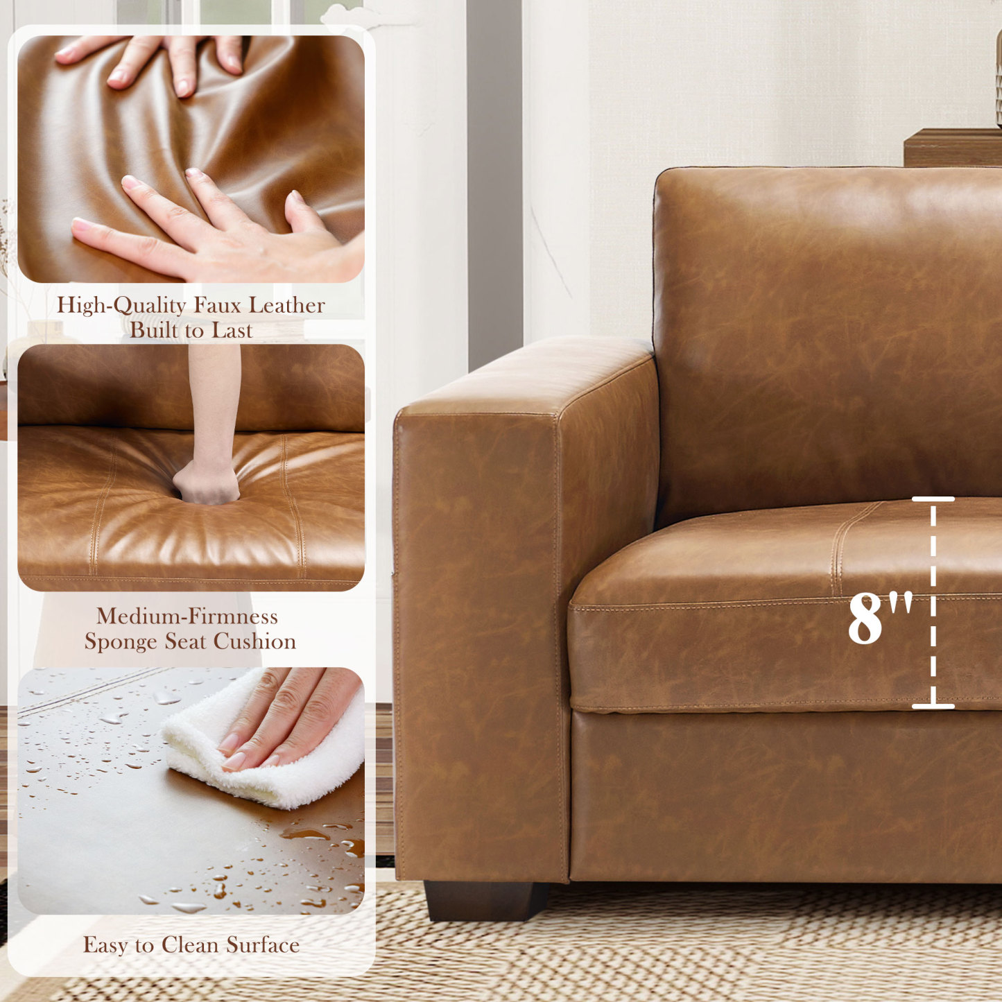 Classic 70" & 89" Modern Sofa with USB Charging