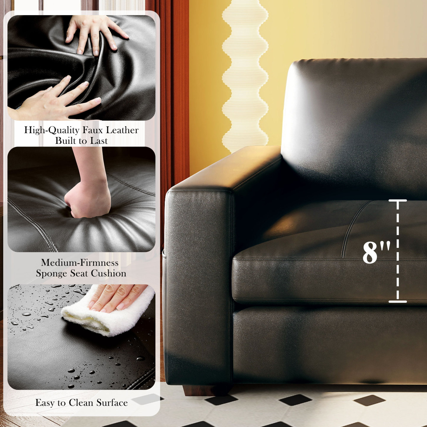 Classic 70" & 89" Modern Sofa with USB Charging