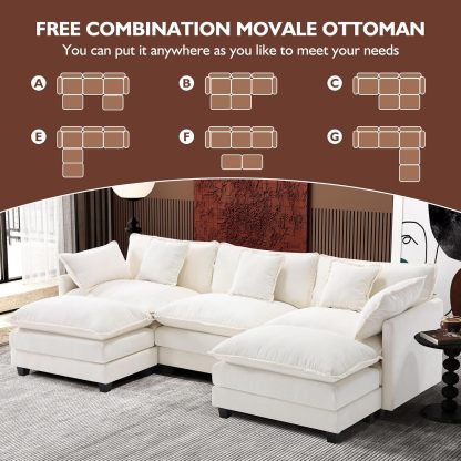 Cloudy 149.2'' Luxury Thickened Cushion Sectional Sofa