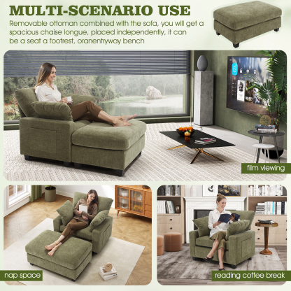 LuxeLounger 57.52 " Single Chair With Ottoman